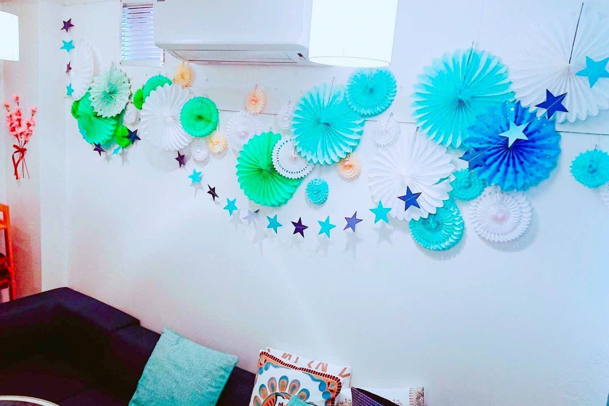 118 スペレン中野 窓開閉 換気 除菌グッズ ギリシャ風ブルーのお部屋 女子会 撮影会 最大7名 24時間 スペースマーケット