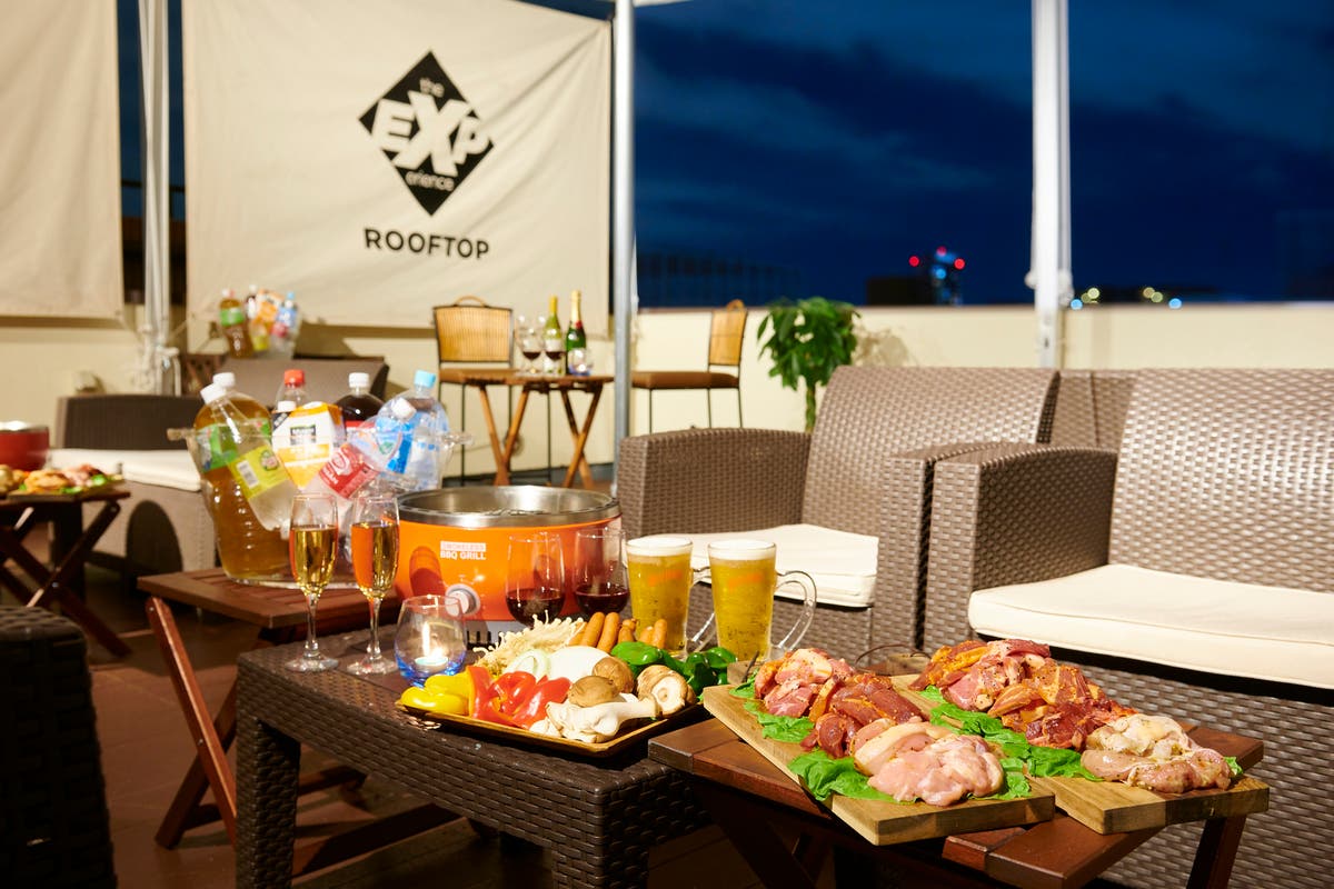 ☀️屋上テラスでBBQ とグランピング☀️家族や友人と貸切バーベキューに人気♡雨天OK♡余裕あり80㎡の会場