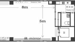 新宿、曙橋駅真上にある明るく綺麗なダンススタジオです。  ダンス、ヨガ等のレッスンスペースとしてご利用下さい。の間取り図1