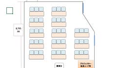 【壺川駅徒歩5分】定員３９＋α名！プロジェクター含む備品・高速Wi-Fi無料！壺川203会議室の間取り図1