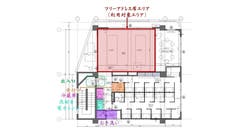 【団体様用】健康志向・落ち着きある雰囲気のスペースです。の間取り図1