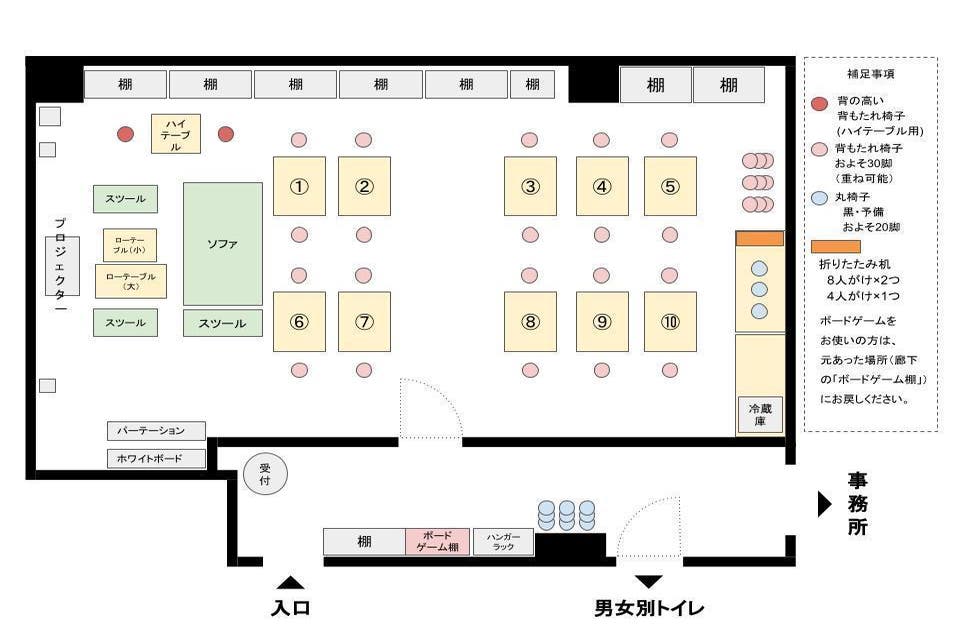 神田 神保町54 窓開け可 白基調 プロ蛍光灯 動画撮影最適 スペース イベント セミナー 会議 無料ボードゲーム スペースマーケット