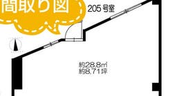 日当たりよく清潔感のあるスペース♪会議や商談、撮影スタジオ、教室、サロンなどの間取り図1