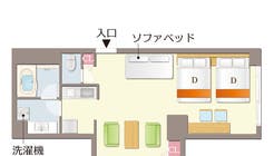 【西陣_折り紙】イズミヤ目の前👀キッチン付き🎵広いお部屋で女子会💖ママ会👶などのご利用に！の間取り図1