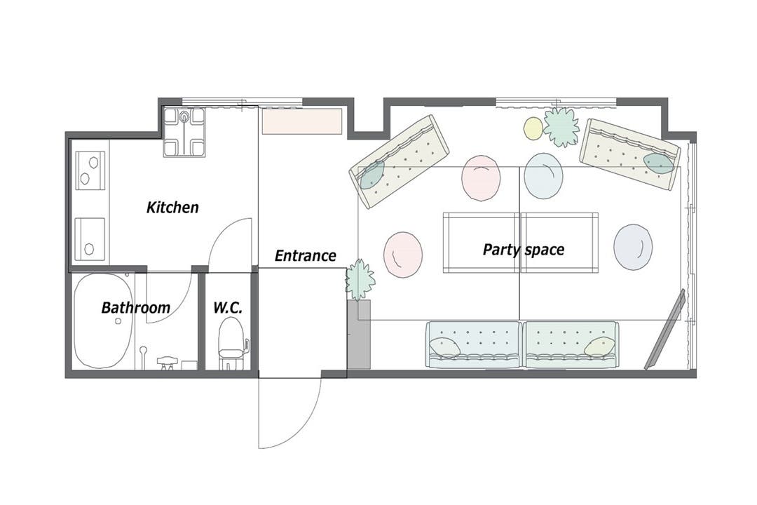 New B U Room秋葉原 駅徒歩5分 最大15人収容 大型テレビ 撮影採光 オフ会 女子会 おうちデート スペースマーケット